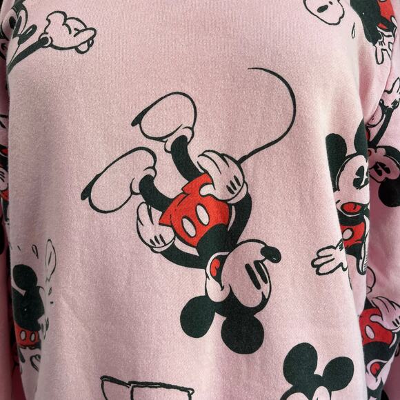 Disney 100 Mickey Graphic Girly Pink Crewneck Sweatshirt Size M - Picture 4 of 9